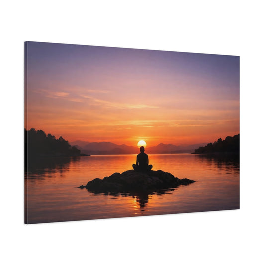 Nature Sunset Silence shown as stretched canvas wall art