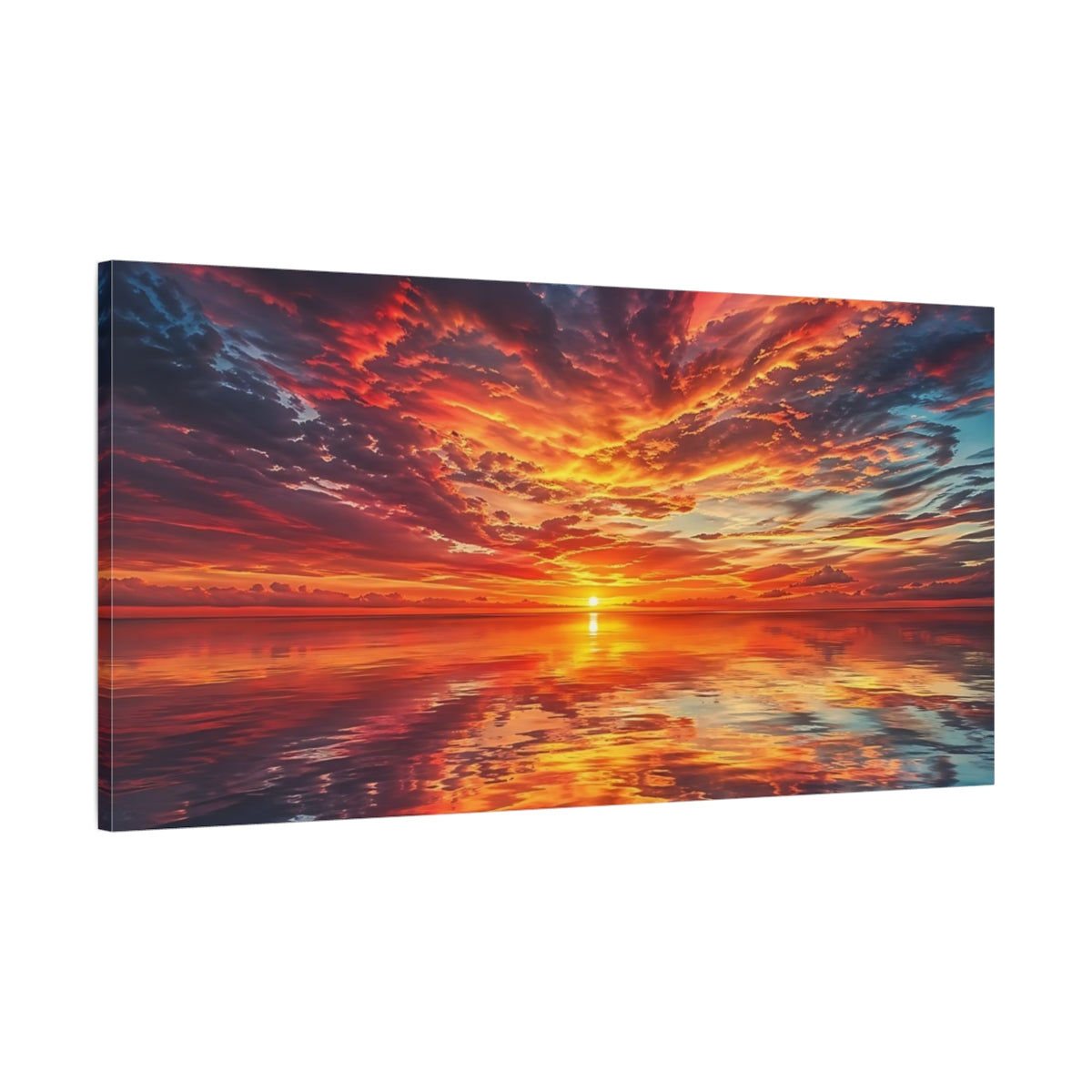 Main Mockup. Nature Sunset Vibrant Sunset shown as stretched canvas wall art