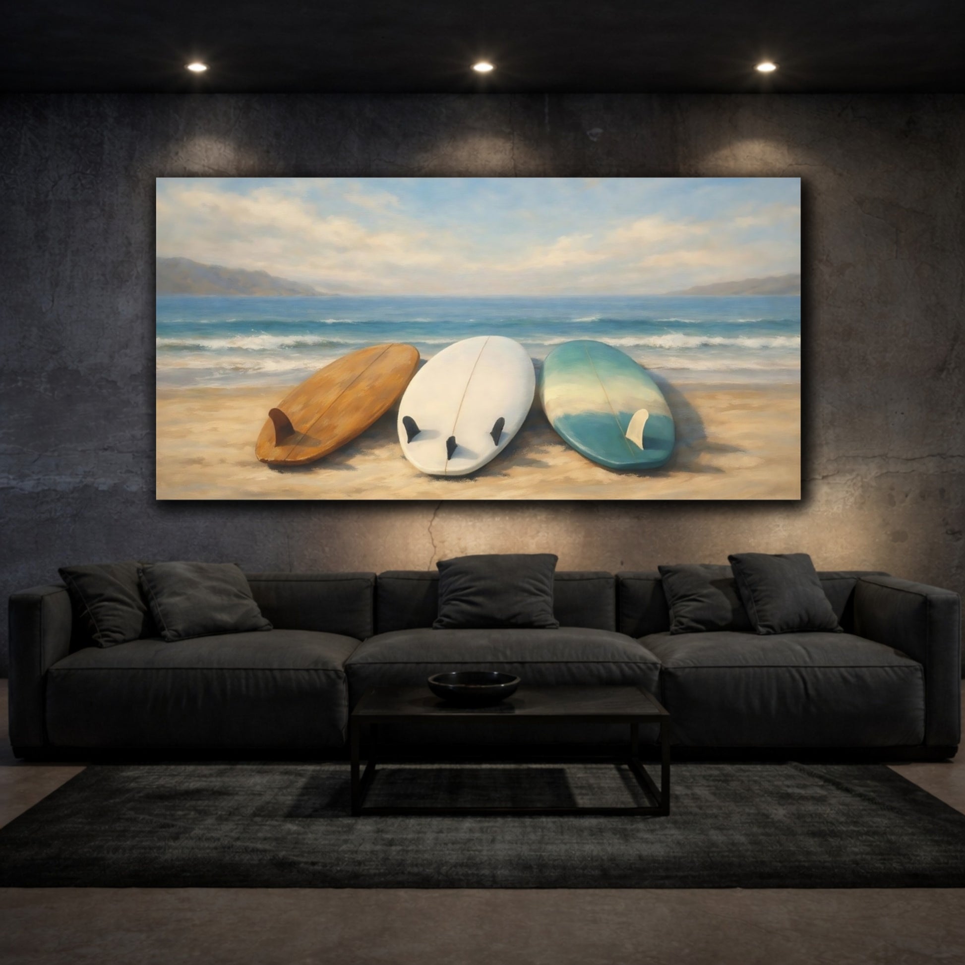 Mockup 2. Nature Surfboards Beach Surfboards shown as stretched canvas wall art