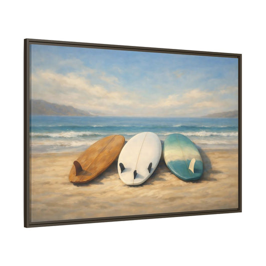 Main Mockup. Nature Surfboards Coastal Surfboards shown as stretched canvas wall art