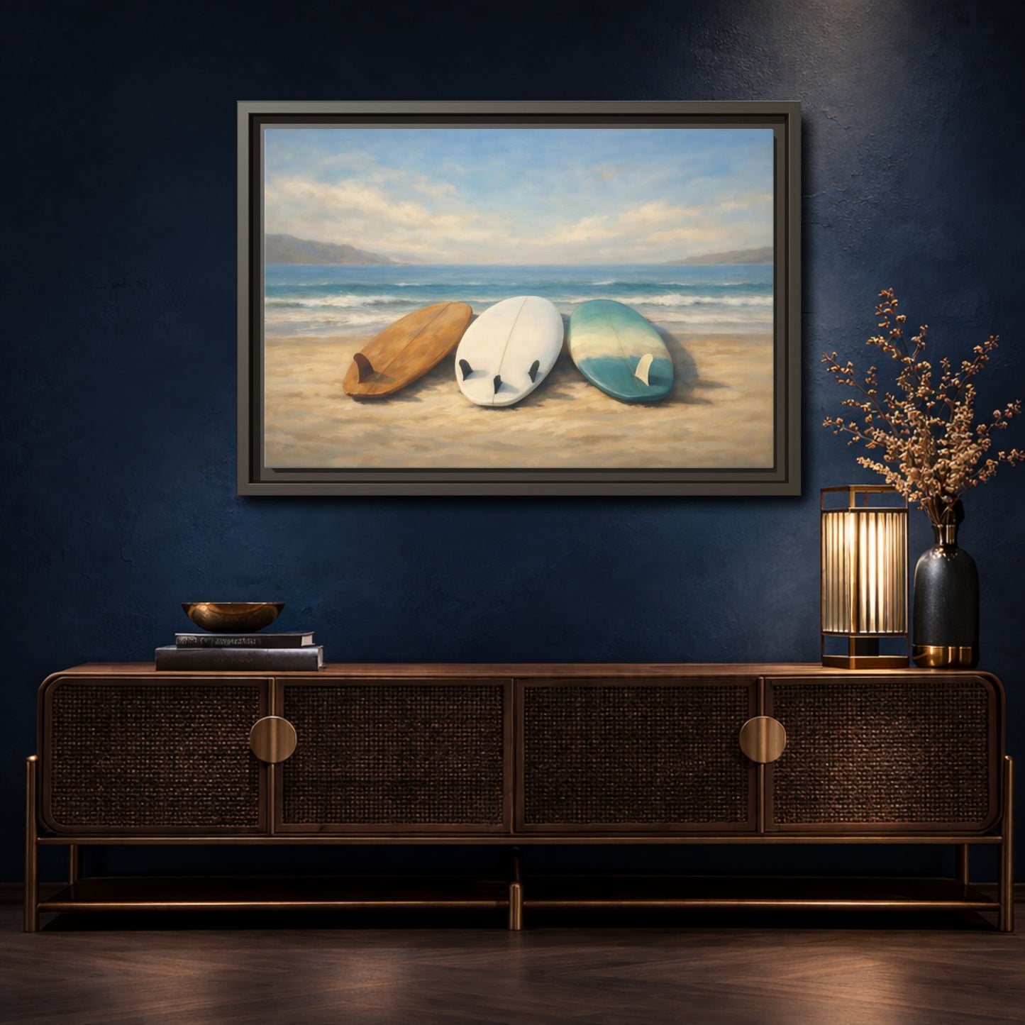 Mockup 4. Nature Surfboards Coastal Surfboards shown as stretched canvas wall art