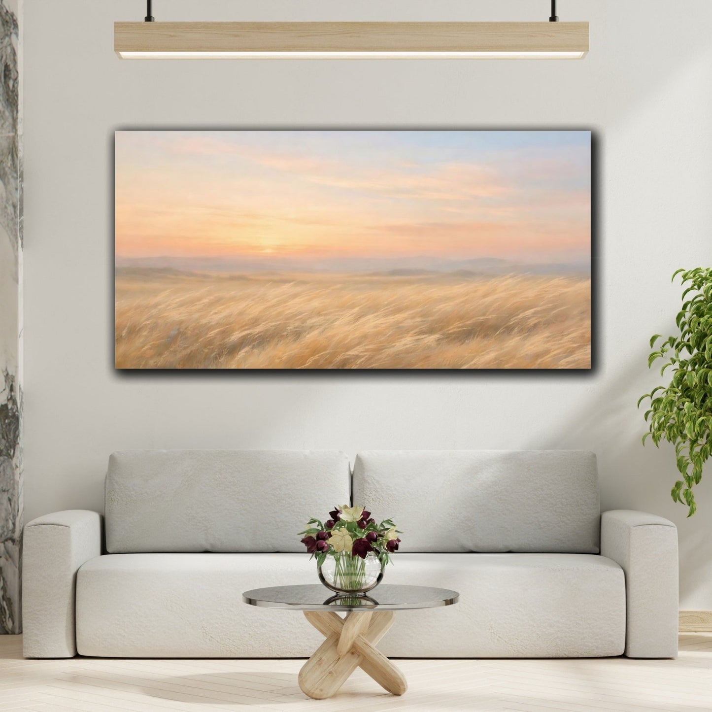 Nature Tall Grass Golden Field - Canvas Wall Art Print - YesArtYes