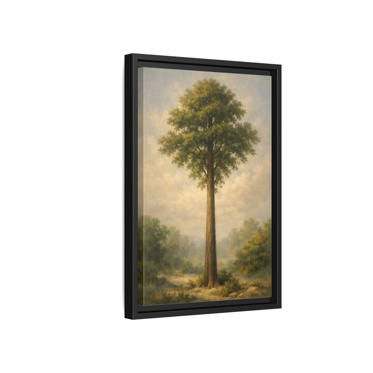 Nature Tall Tree Green - Framed Canvas Wall Art Print - YesArtYes