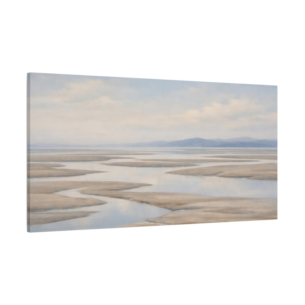 Nature Tidal Flats Muted Coastal - Canvas Wall Art Print - YesArtYes