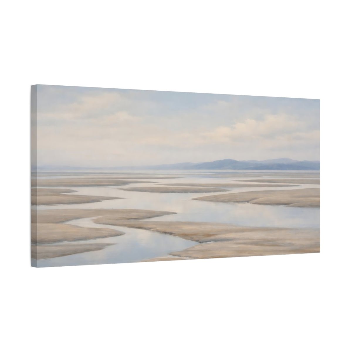 Nature Tidal Flats Muted Coastal - Canvas Wall Art Print - YesArtYes
