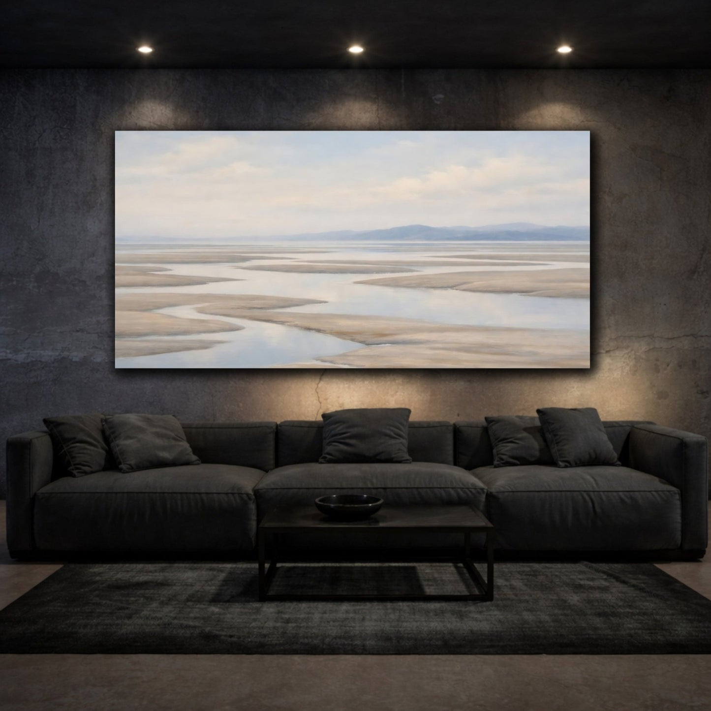 Nature Tidal Flats Muted Coastal - Canvas Wall Art Print - YesArtYes
