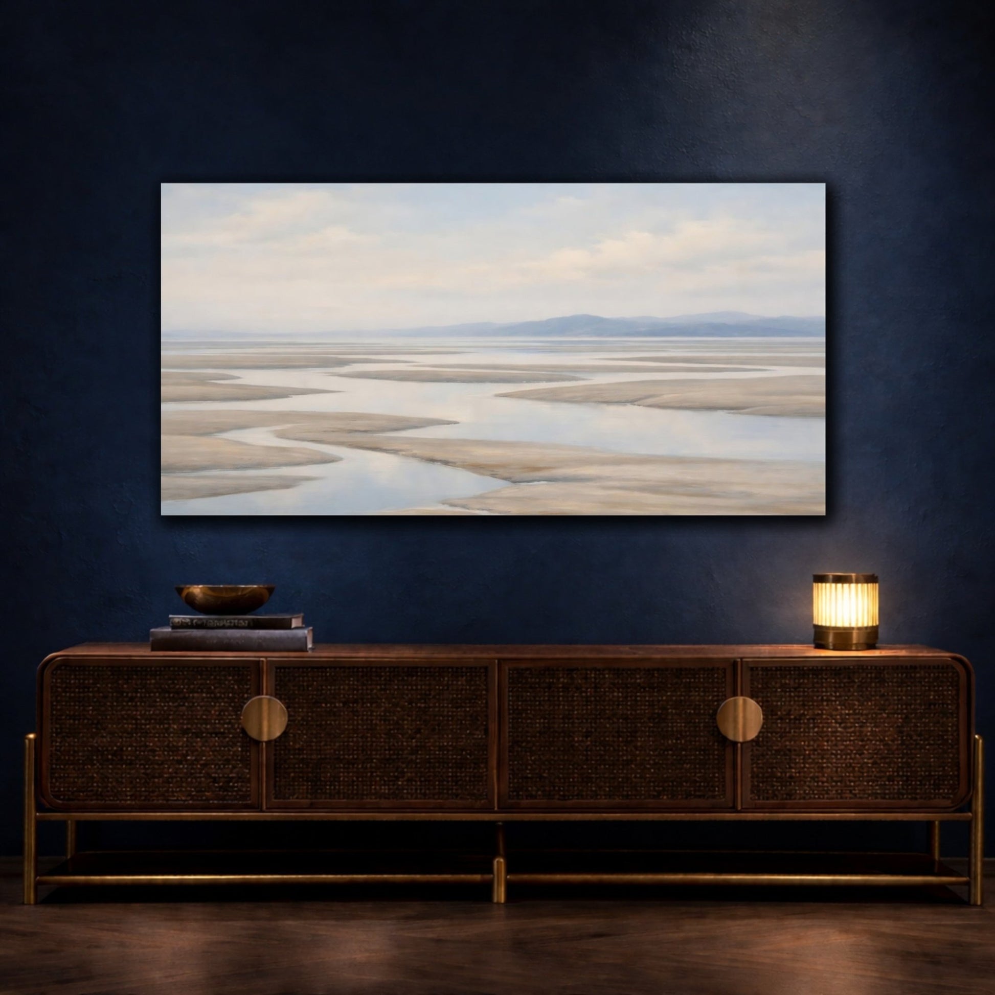 Nature Tidal Flats Muted Coastal - Canvas Wall Art Print - YesArtYes