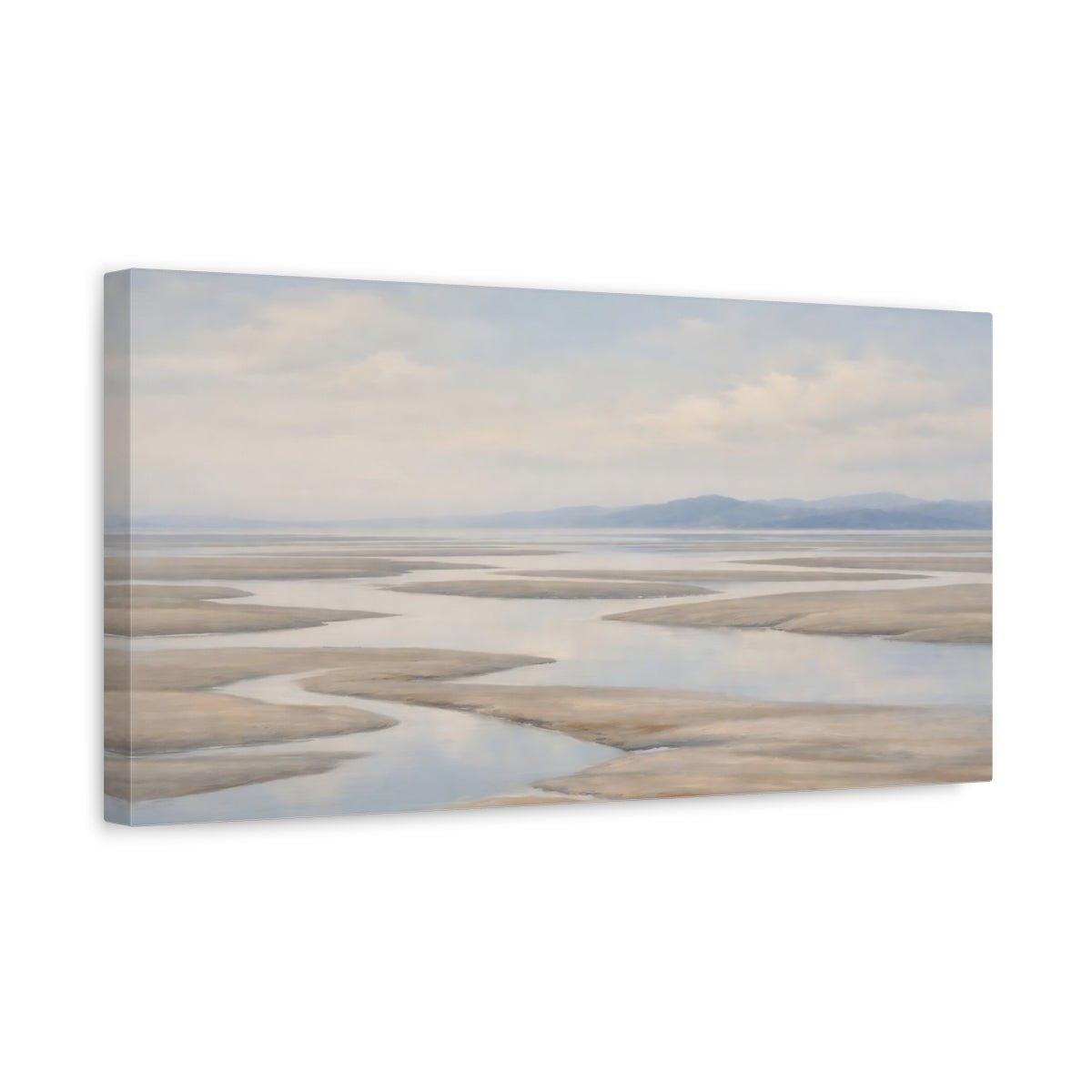 Nature Tidal Flats Muted Coastal - Canvas Wall Art Print - YesArtYes