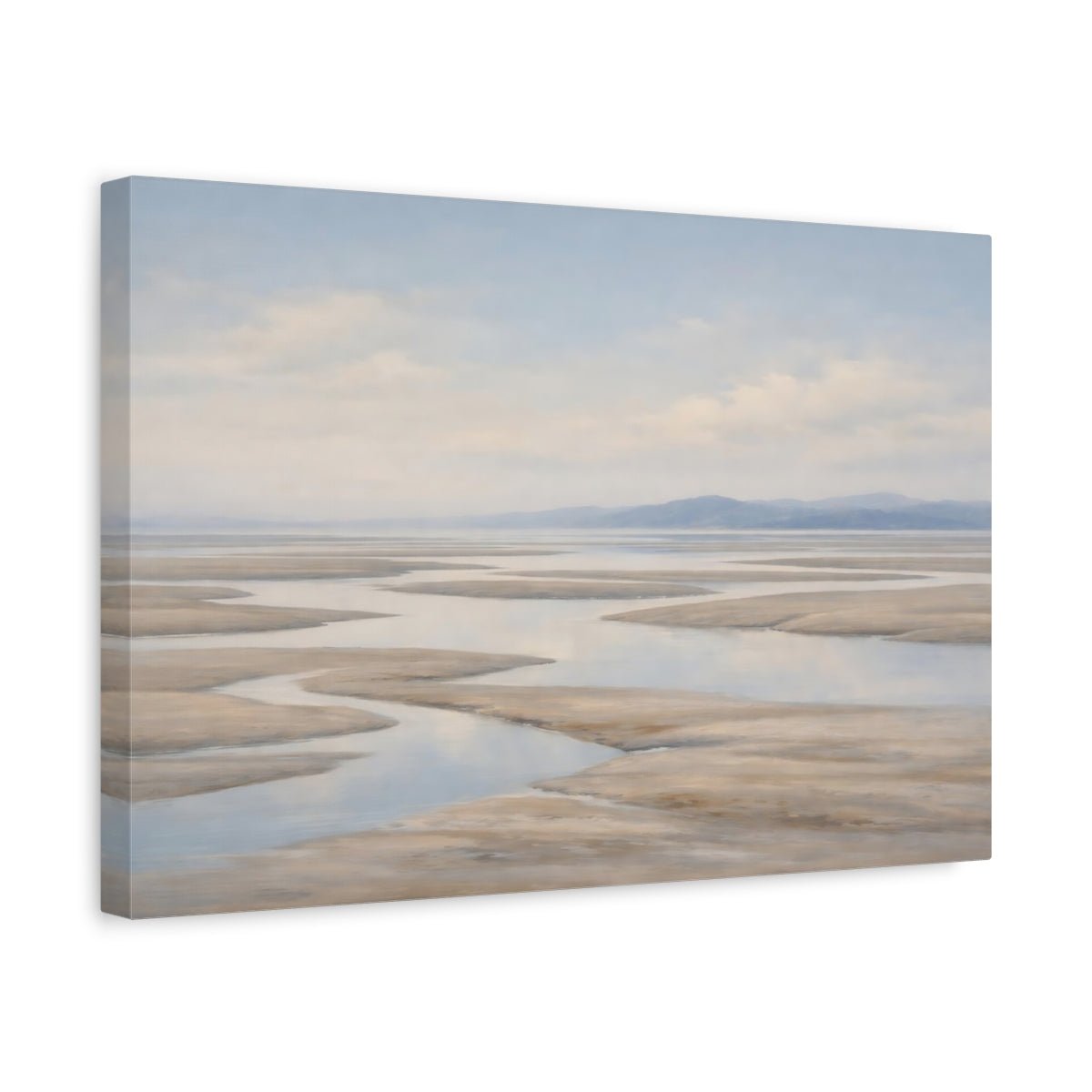 Nature Tidal River Blue And Sand - Canvas Wall Art Print - YesArtYes