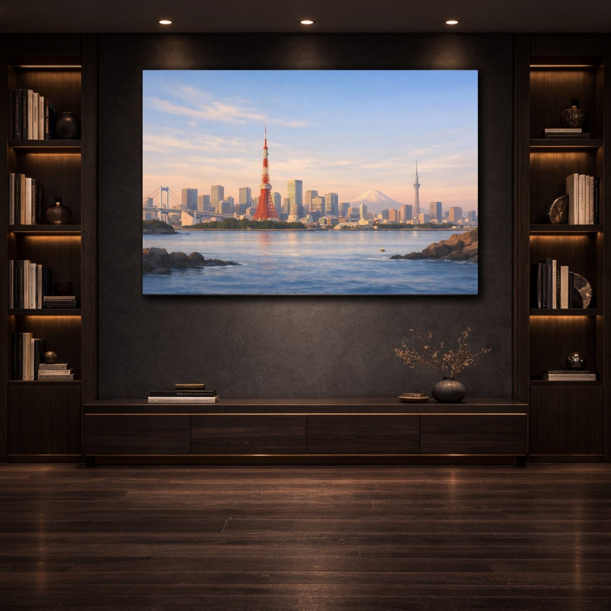 Nature Tokyo Cityscape Sunrise View - Canvas Wall Art Print - YesArtYes