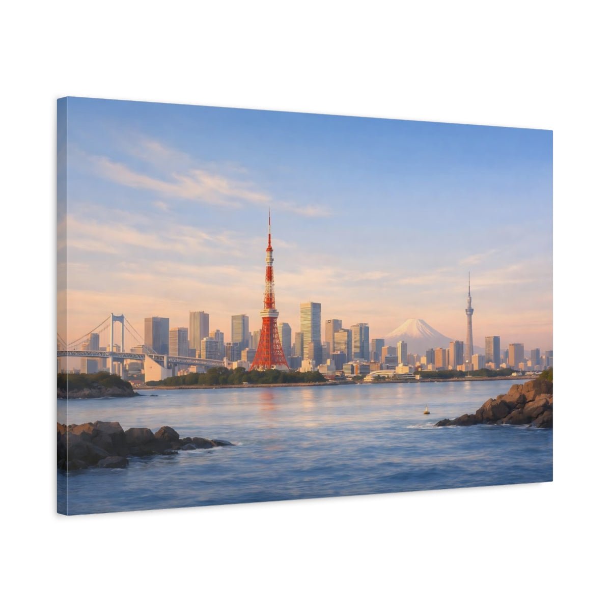 Nature Tokyo Cityscape Sunrise View - Canvas Wall Art Print - YesArtYes