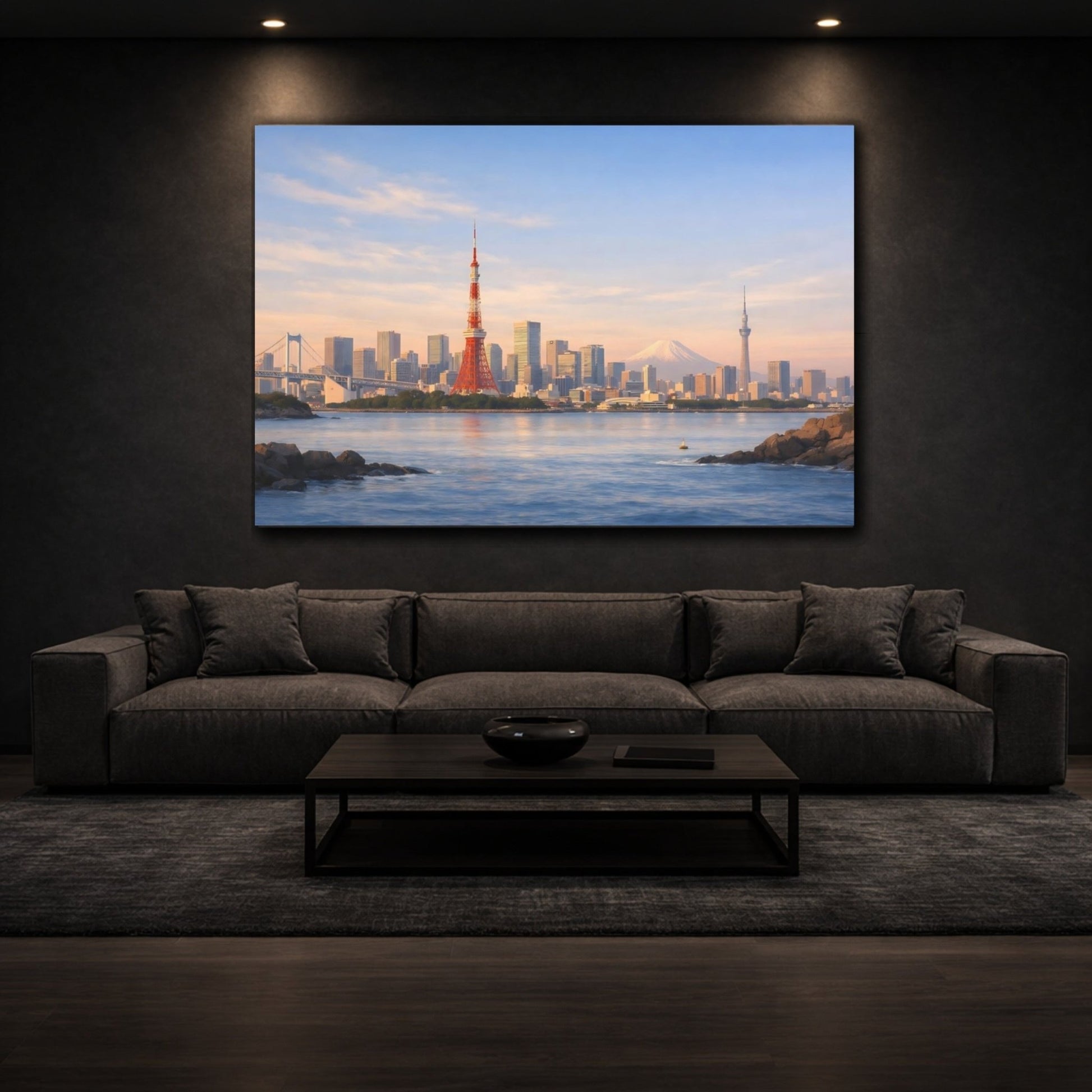 Nature Tokyo Cityscape Sunrise View - Canvas Wall Art Print - YesArtYes