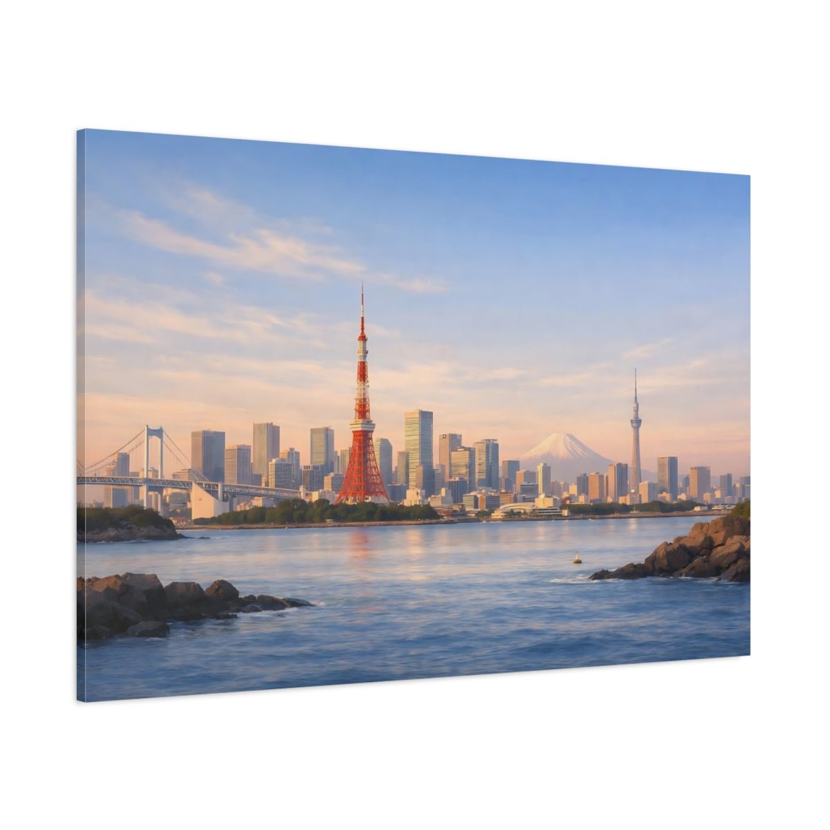 Nature Tokyo Cityscape Sunrise View - Canvas Wall Art Print - YesArtYes