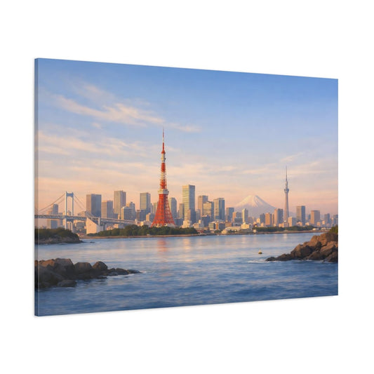 Nature Tokyo Cityscape Sunrise View - Canvas Wall Art Print - YesArtYes
