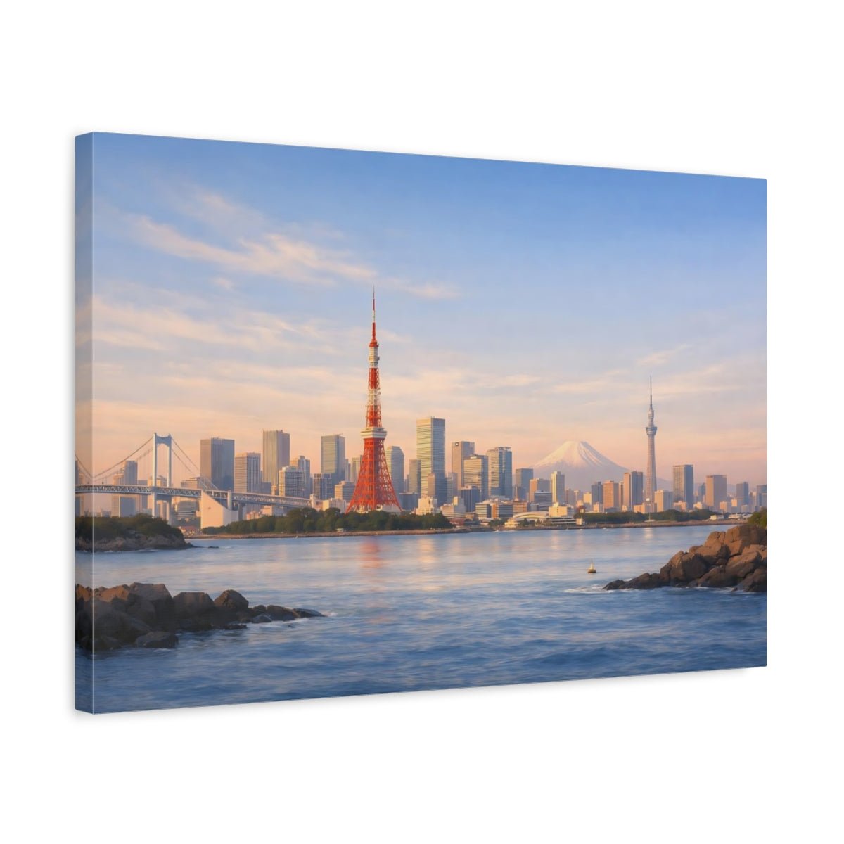 Nature Tokyo Cityscape Sunrise View - Canvas Wall Art Print - YesArtYes