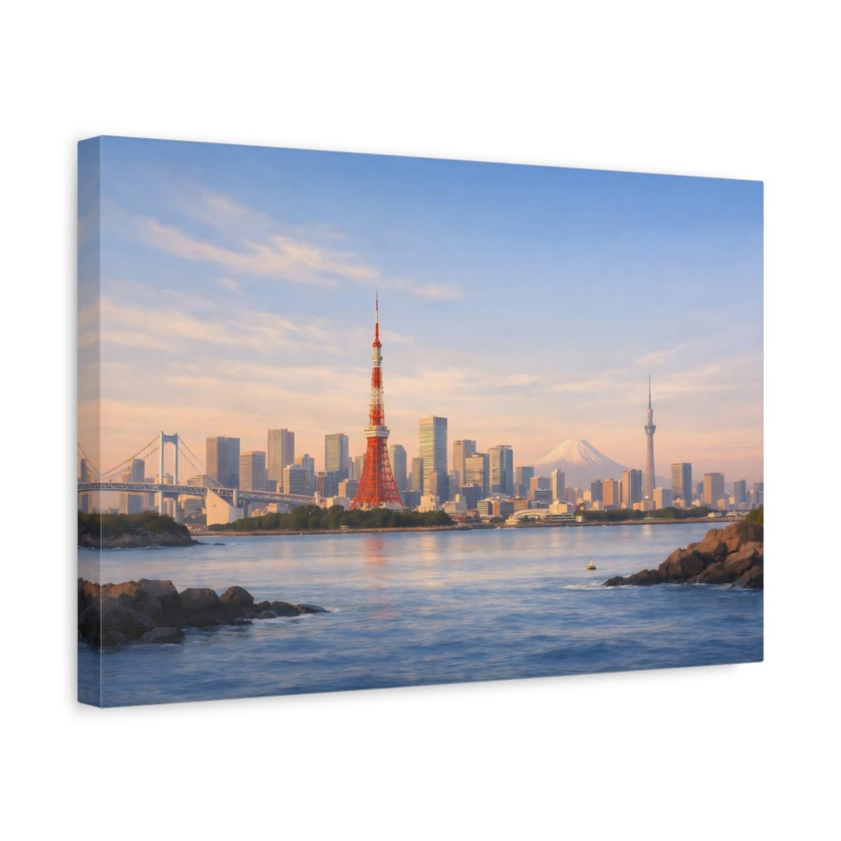 Nature Tokyo Cityscape Sunrise View - Canvas Wall Art Print - YesArtYes