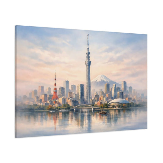 Nature Tokyo Skyline Cityscape Art - Canvas Wall Art Print - YesArtYes