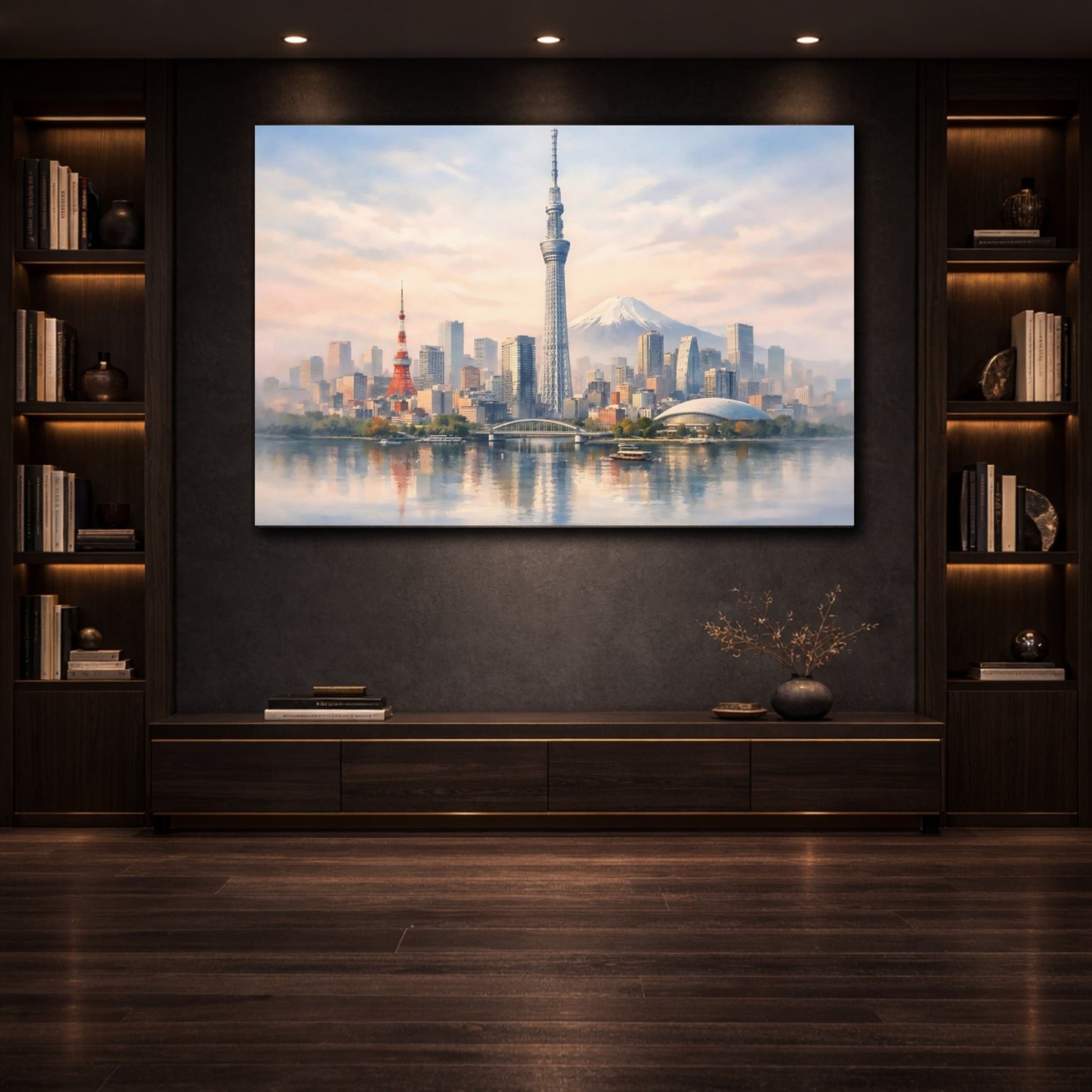 Nature Tokyo Skyline Cityscape Art - Canvas Wall Art Print - YesArtYes