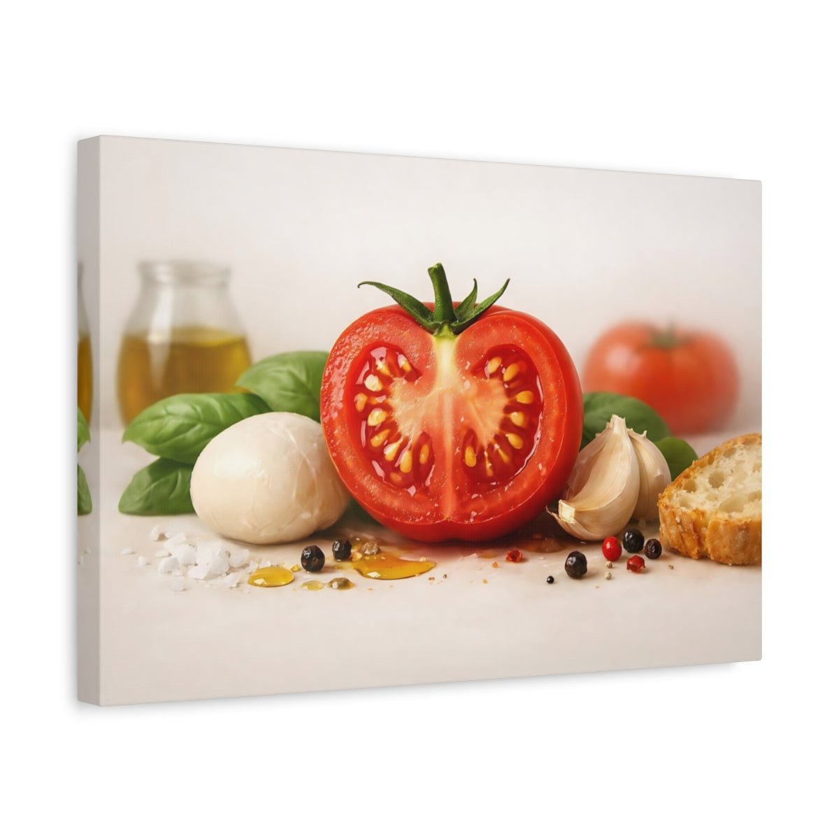 Nature Tomato Fresh Italian Ingredients - Canvas Wall Art Print - YesArtYes