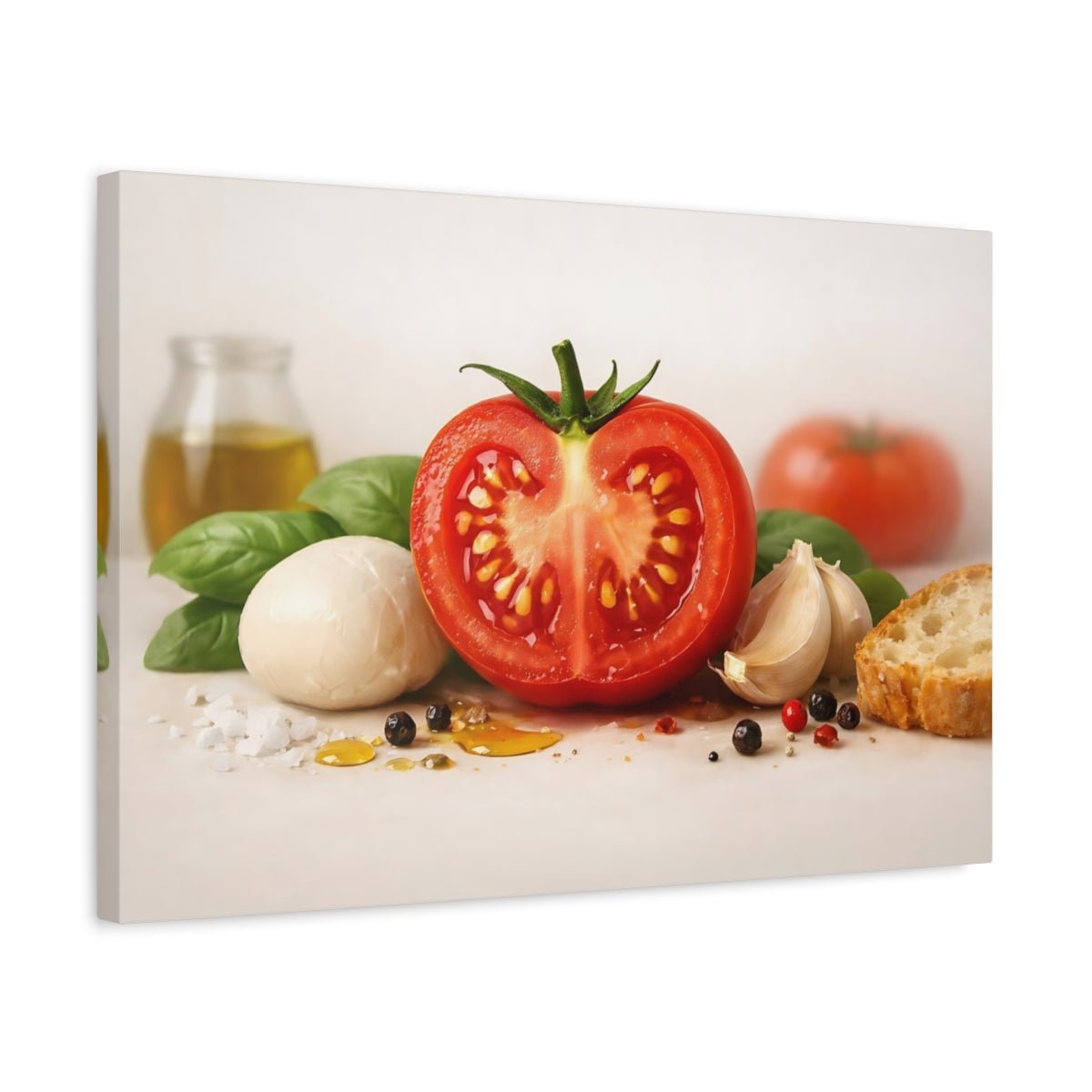 Nature Tomato Fresh Italian Ingredients - Canvas Wall Art Print - YesArtYes