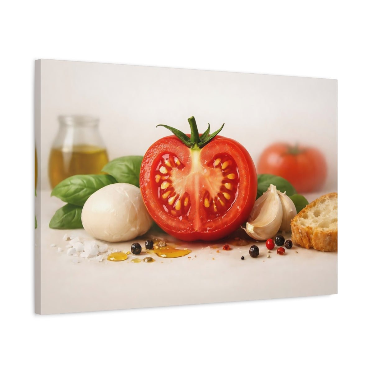 Nature Tomato Fresh Italian Ingredients - Canvas Wall Art Print - YesArtYes