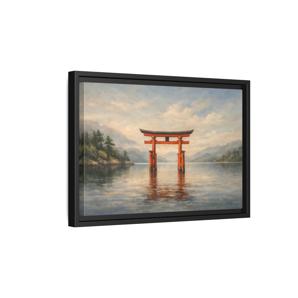 Side Mockup 6. Nature Torii Gate Red Torii Gate shown as stretched canvas wall art