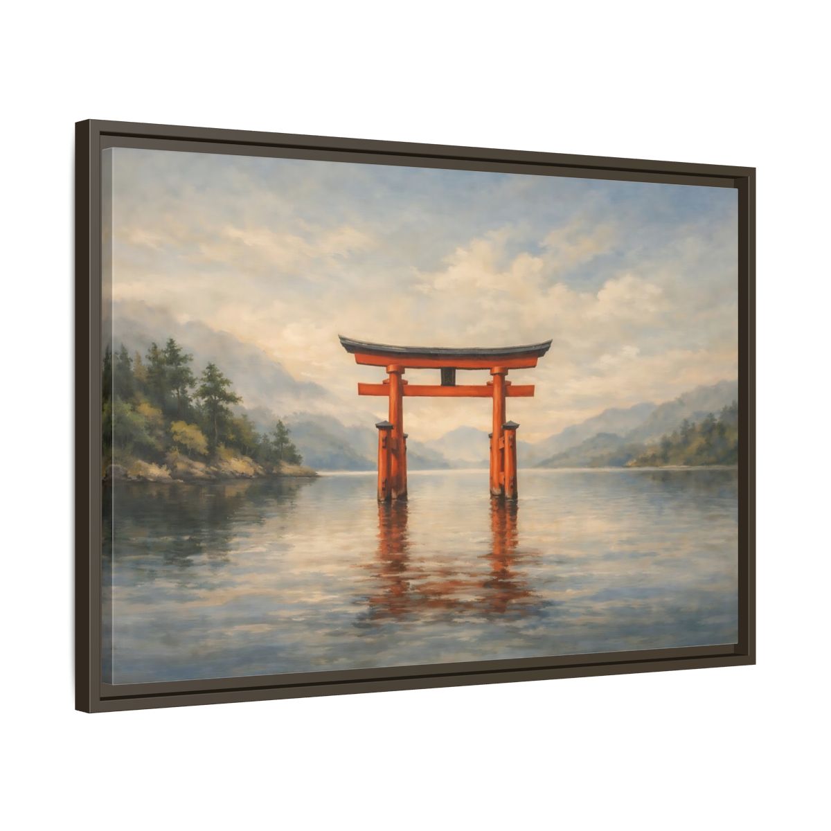 Side Mockup 11. Nature Torii Gate Red Torii Gate shown as stretched canvas wall art