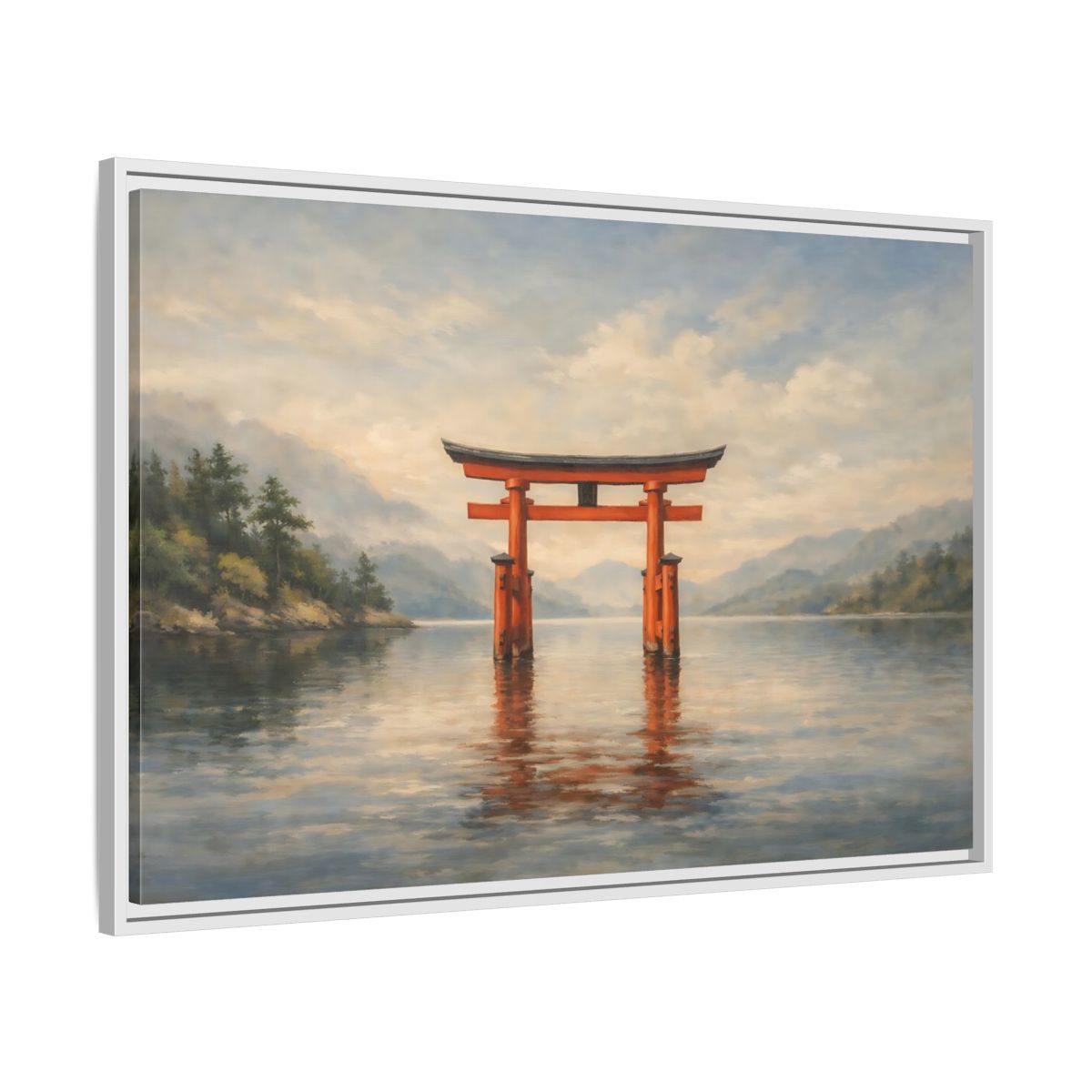 Side Mockup 8. Nature Torii Gate Red Torii Gate shown as stretched canvas wall art