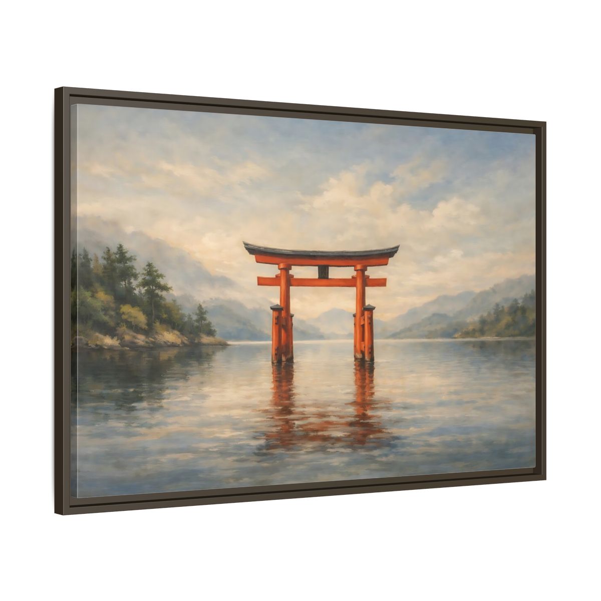 Side Mockup 9. Nature Torii Gate Red Torii Gate shown as stretched canvas wall art