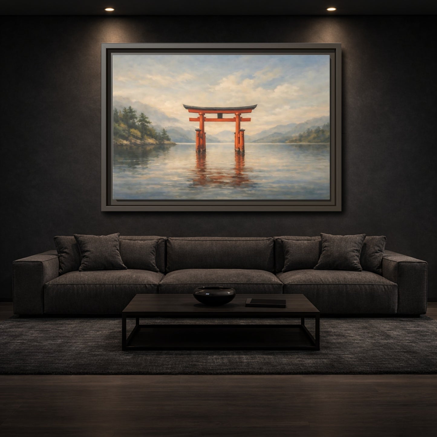 Mockup 2. Nature Torii Gate Red Torii Gate shown as stretched canvas wall art