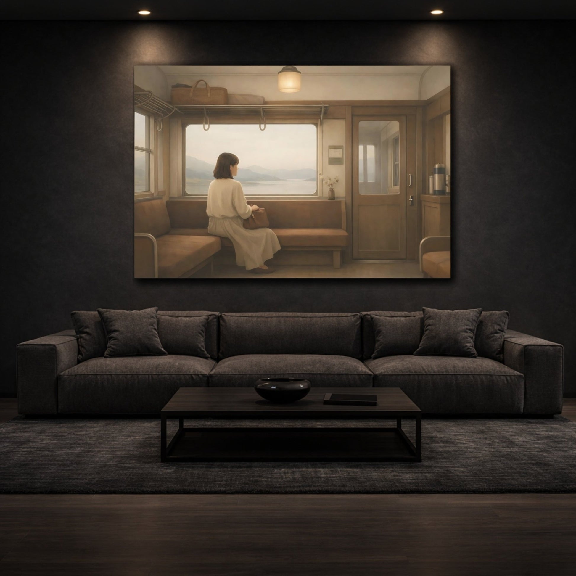Nature Train Traveler Muted Neutrals - Canvas Wall Art Print - YesArtYes