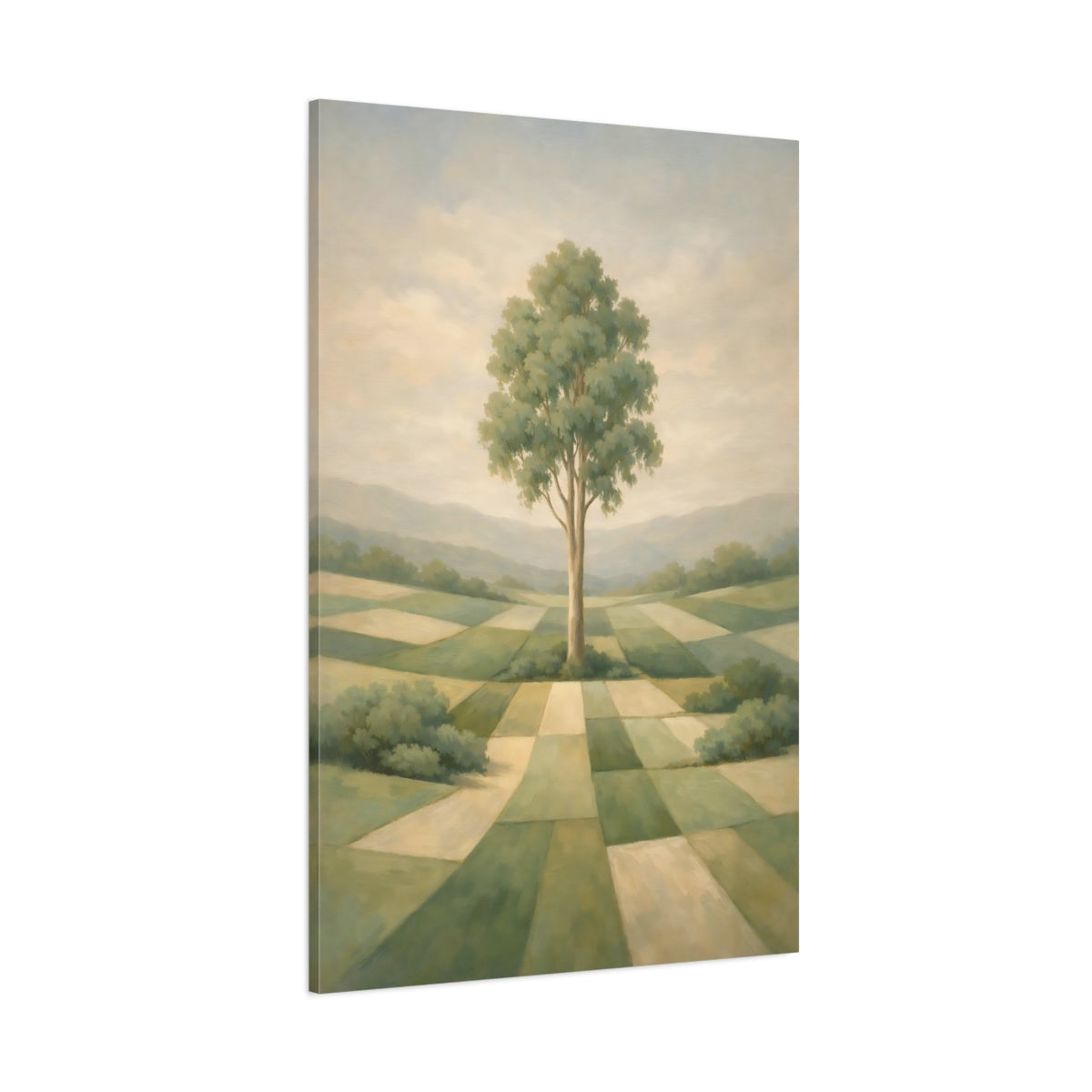 Main Mockup. Nature Tree Green Landscape Tree shown as stretched canvas wall art