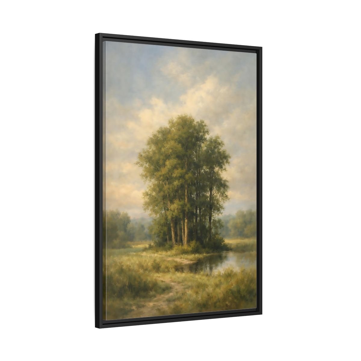 Nature Trees Green Landscape - Framed Canvas Wall Art Print - YesArtYes