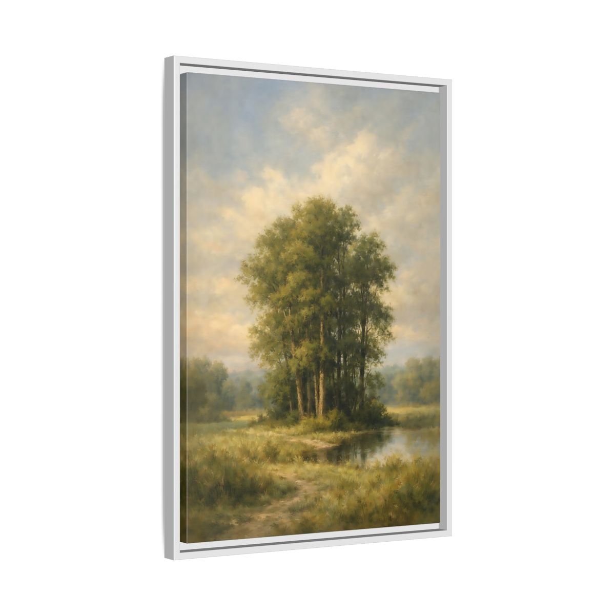 Nature Trees Green Landscape - Framed Canvas Wall Art Print - YesArtYes