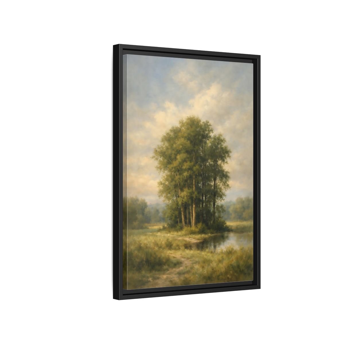 Nature Trees Green Landscape - Framed Canvas Wall Art Print - YesArtYes