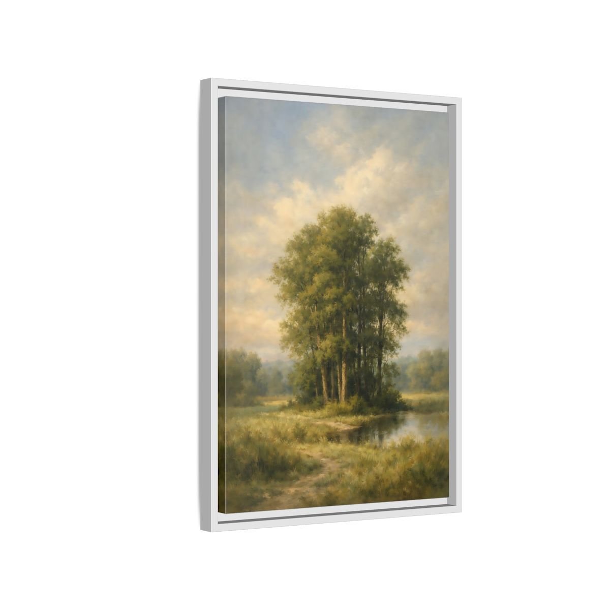 Nature Trees Green Landscape - Framed Canvas Wall Art Print - YesArtYes