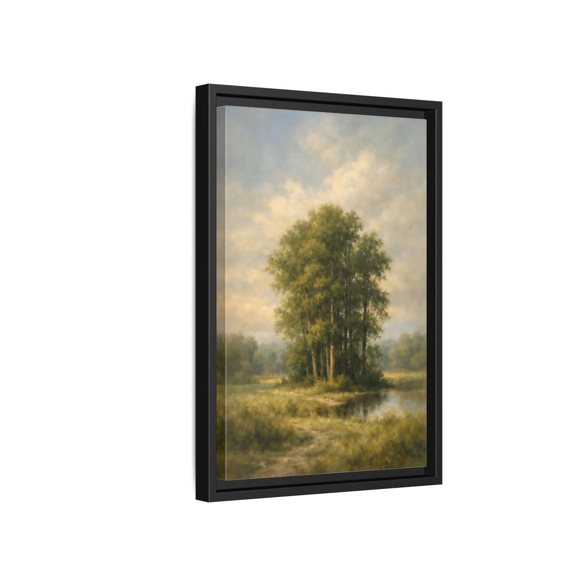 Nature Trees Green Landscape - Framed Canvas Wall Art Print - YesArtYes
