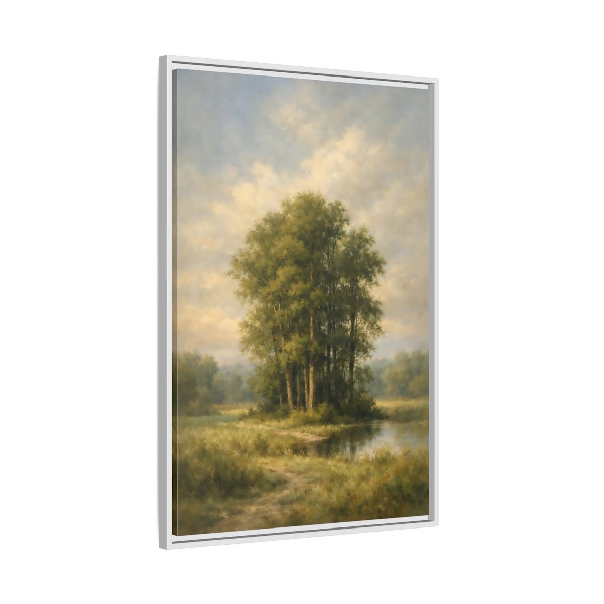 Nature Trees Green Landscape - Framed Canvas Wall Art Print - YesArtYes