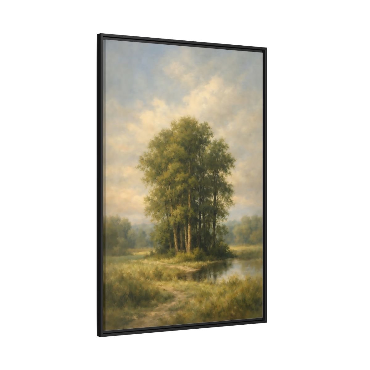 Nature Trees Green Landscape - Framed Canvas Wall Art Print - YesArtYes