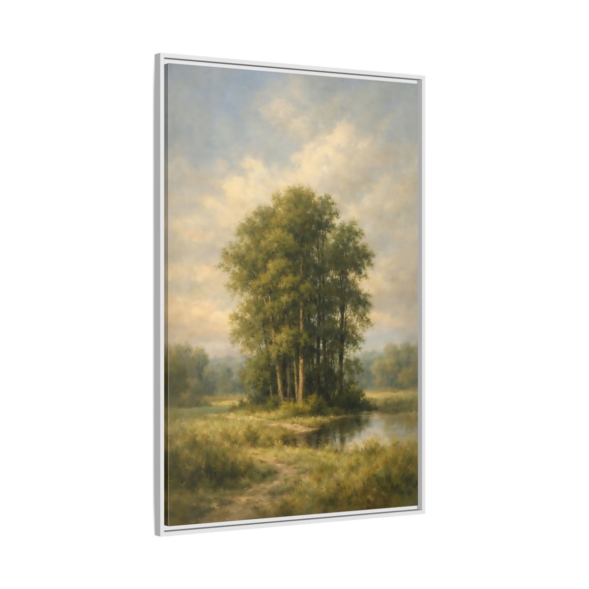Nature Trees Green Landscape - Framed Canvas Wall Art Print - YesArtYes