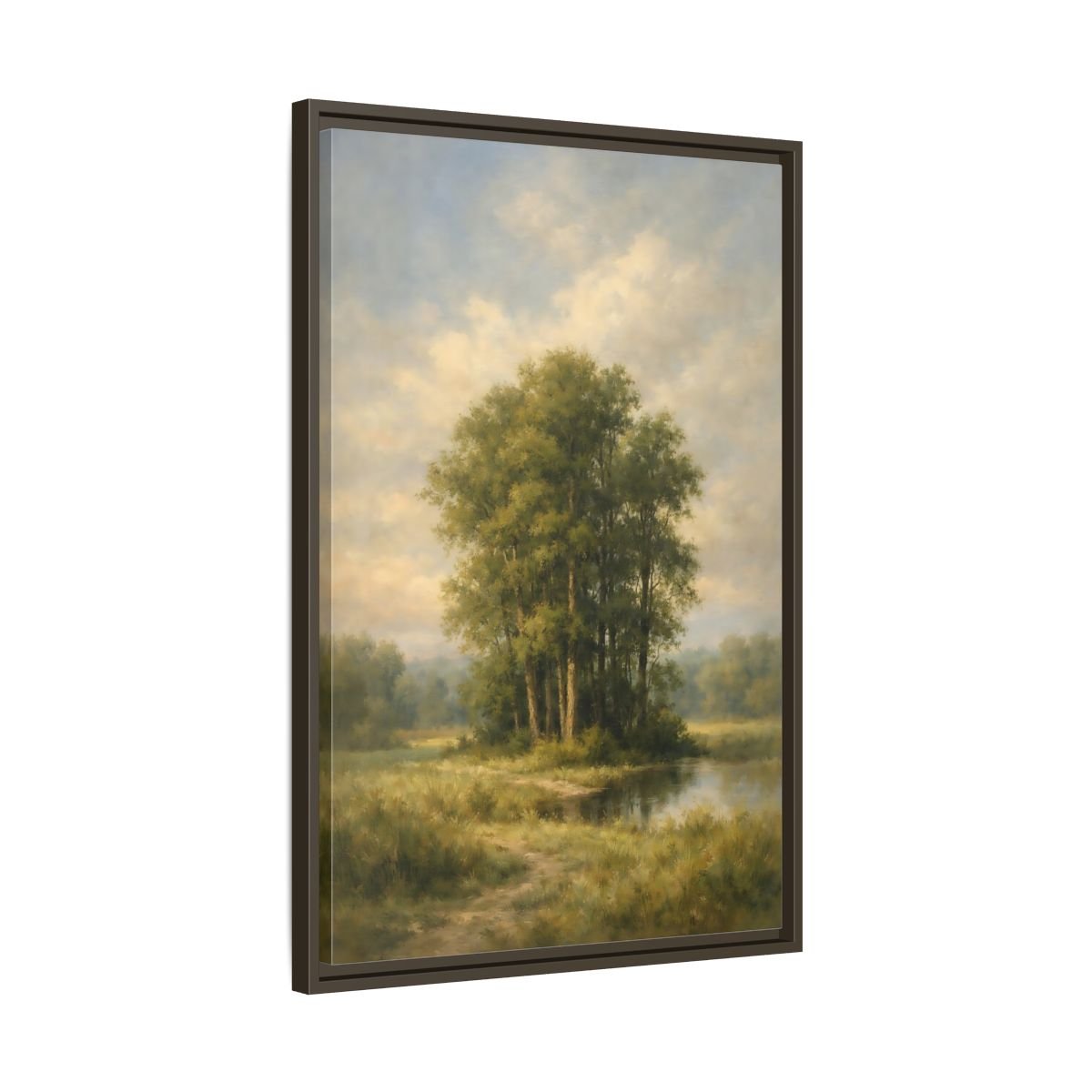 Nature Trees Green Landscape - Framed Canvas Wall Art Print - YesArtYes