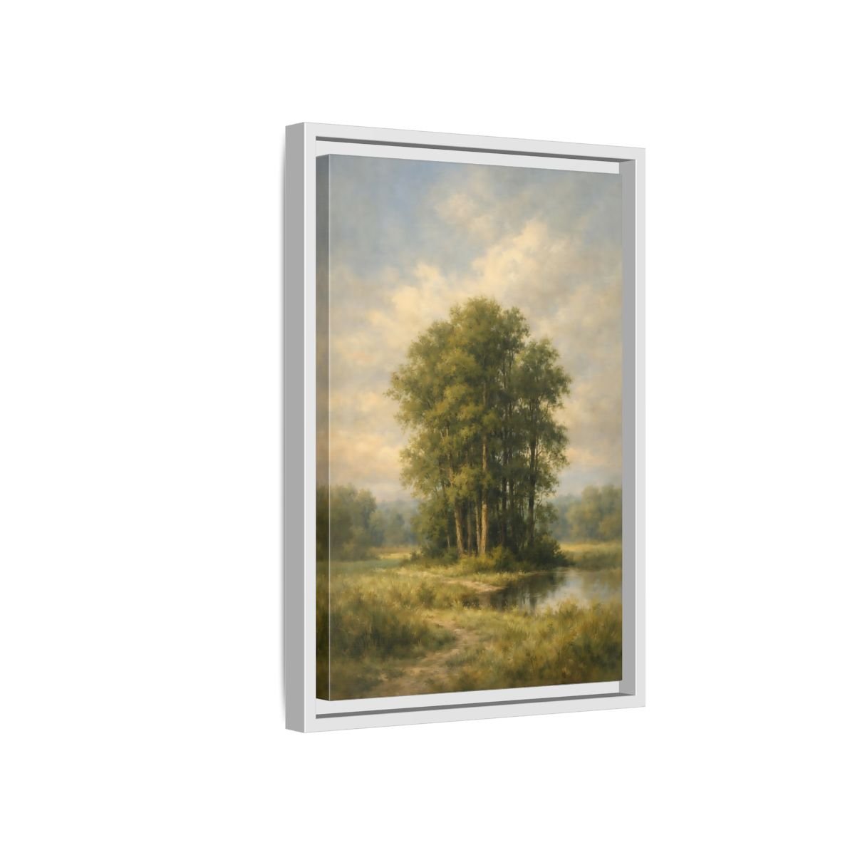 Nature Trees Green Landscape - Framed Canvas Wall Art Print - YesArtYes