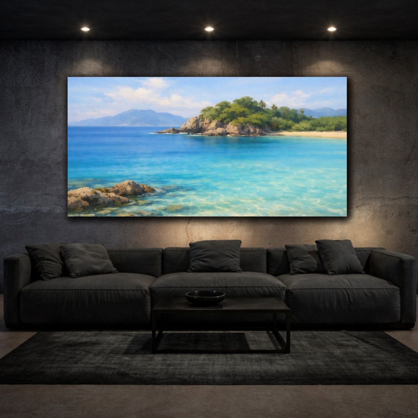 Nature Tropical Beach Blue - Canvas Wall Art Print - YesArtYes
