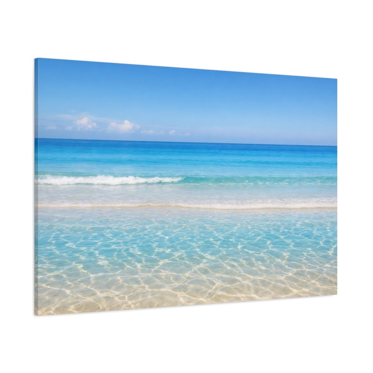 Nature Tropical Beach Blue Ocean - Canvas Wall Art Print - YesArtYes