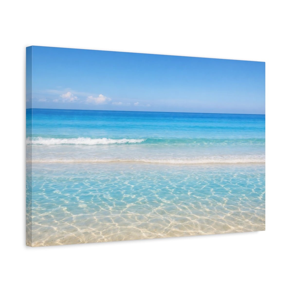 Nature Tropical Beach Blue Ocean - Canvas Wall Art Print - YesArtYes