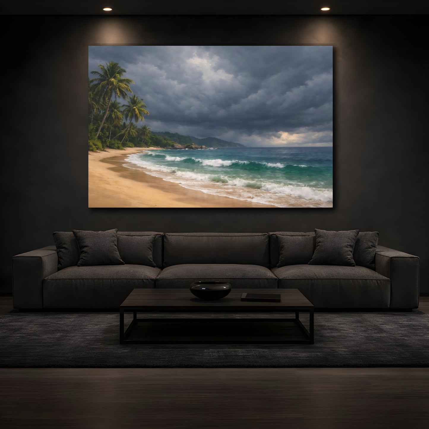 Mockup 4. Nature Tropical Beach Tropical Beach shown as stretched canvas wall art