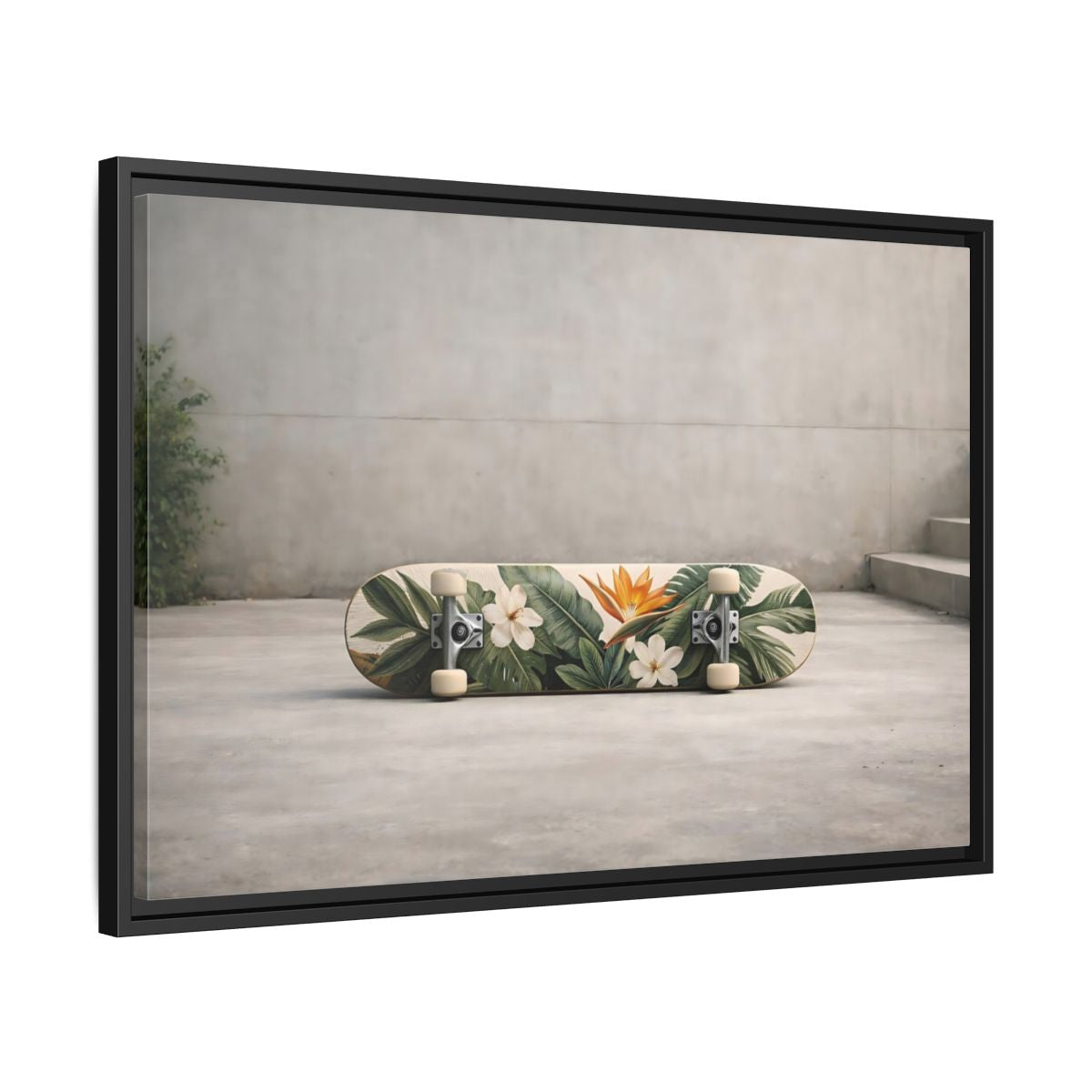 Side Mockup 14. Nature Tropical Flora Tropical Floral shown as stretched canvas wall art