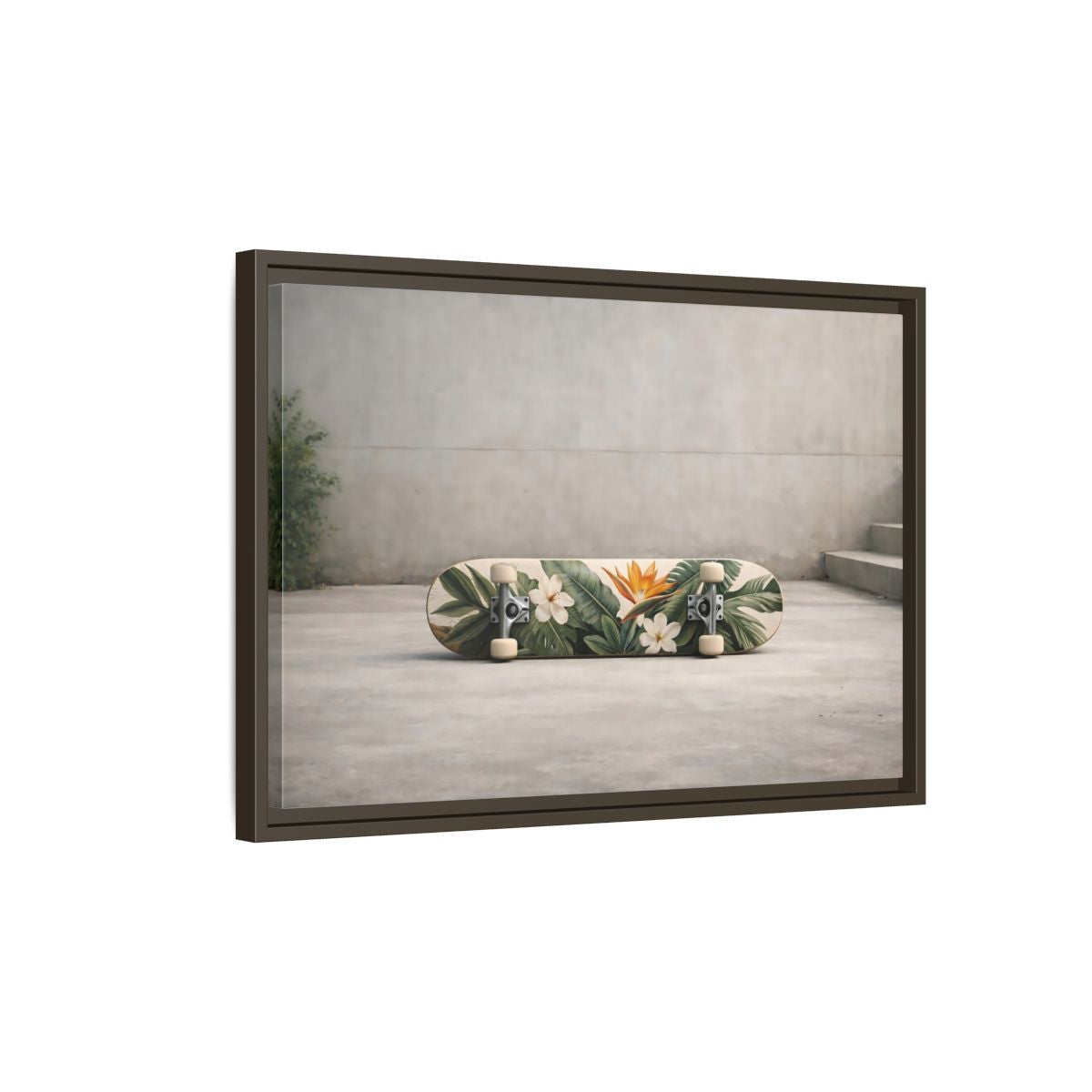 Side Mockup 2. Nature Tropical Flora Tropical Floral shown as stretched canvas wall art