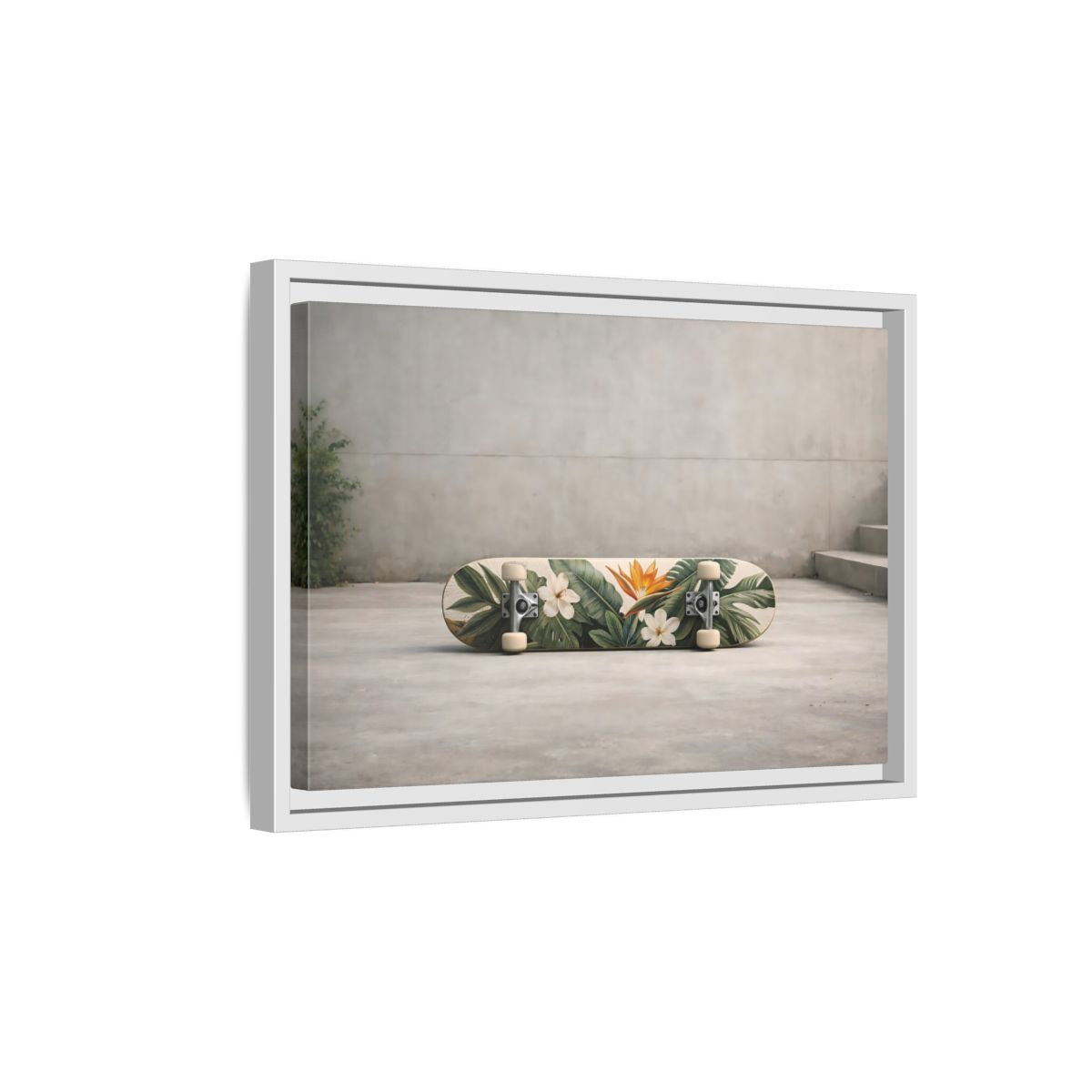 Side Mockup 4. Nature Tropical Flora Tropical Floral shown as stretched canvas wall art
