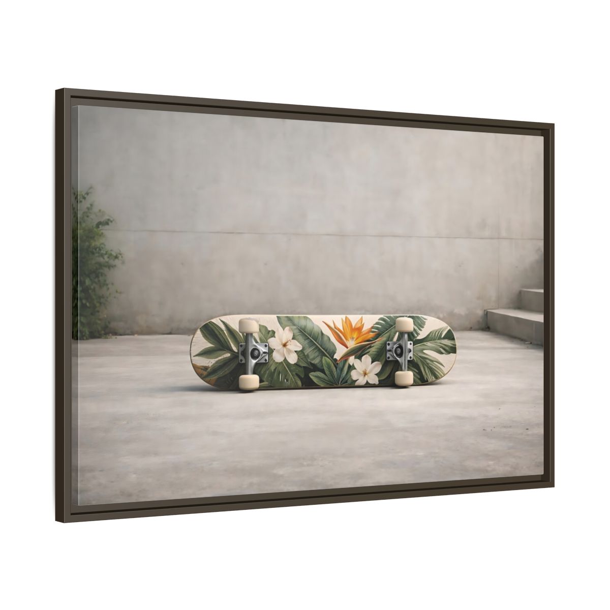 Side Mockup 9. Nature Tropical Flora Tropical Floral shown as stretched canvas wall art